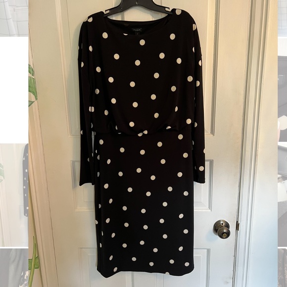 Ann Taylor Polka Dot Fitted Dress - Picture 1 of 5